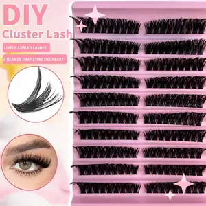 DIY Cluster False Eyelashes 80D+, Dense Comfortable, Reusable, 180 Pads, D Curl,  Boost Confidence, Large Capacity