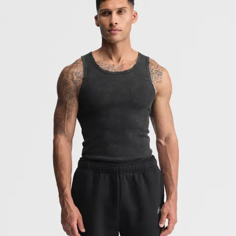 Haus | Distressed Ultra-Soft Premium Cotton Fitted Tanks | Vintage Wash