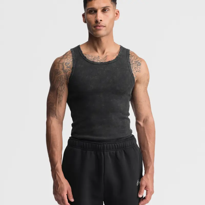 Haus | Distressed Ultra-Soft Premium Cotton Fitted Tanks | Vintage Wash