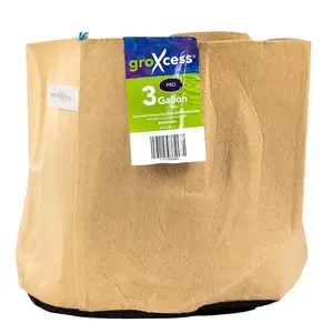 GroXcess Pro Tan 3-GAL Fabric Pot No Handles