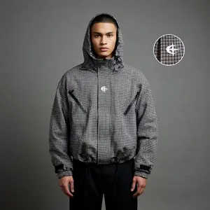 Men’s Minimalist Plaid Hooded Jacket — Versatile Casual Trendy Outerwear