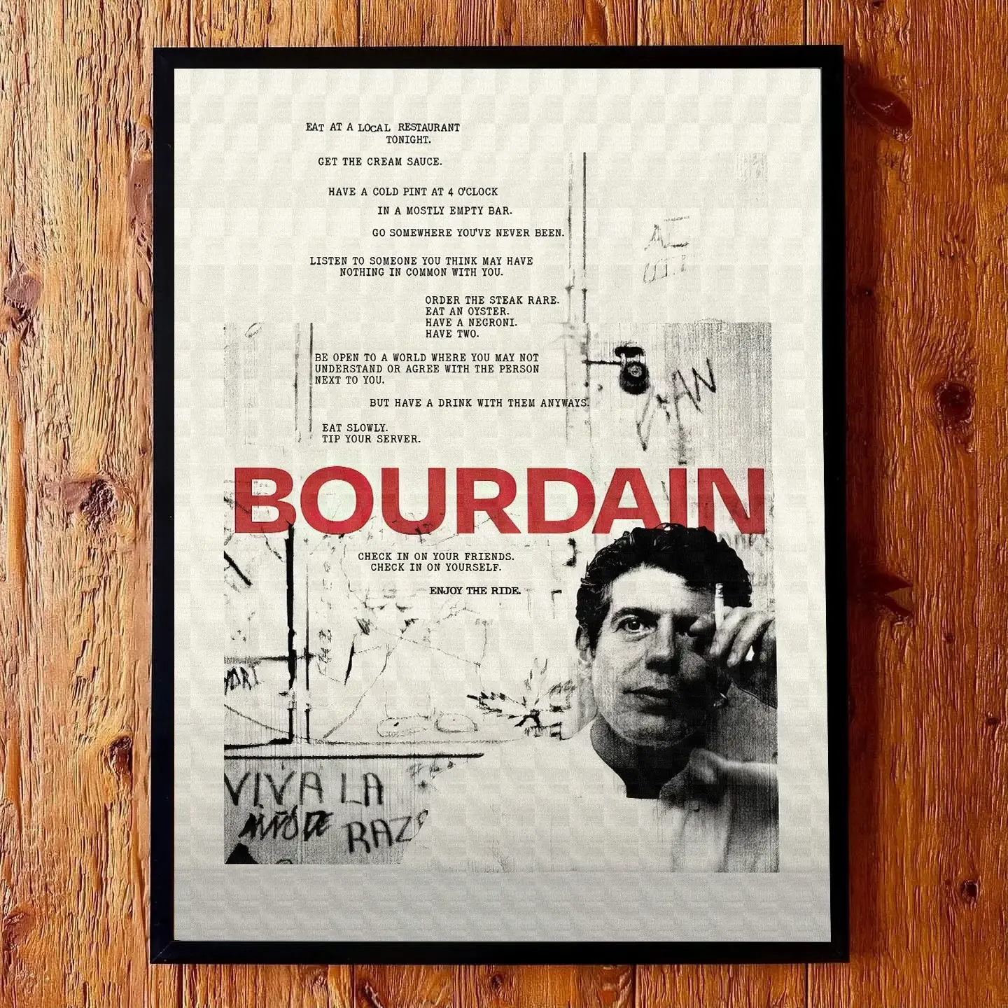 Anthony Bourdain Wall Art Print - Home Decor Poster for Living Room, Bedroom