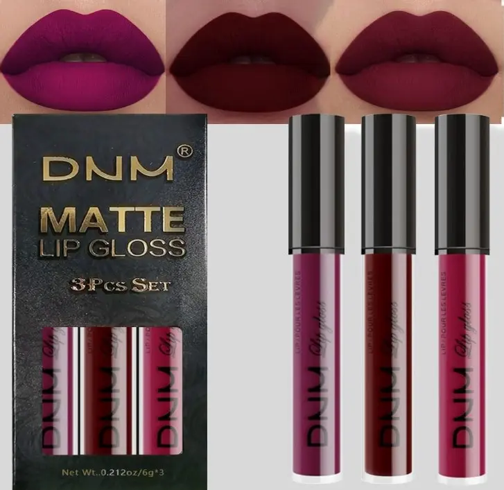 evpct 3Pcs Dark Red Purple Plum Matte Liquid Lipstick Sets for Women Matte Lip Stain Long Lasting Waterproof, Burgundy Blood Blue Red lipstick, Black Cherry Maroon Gothic 24 Hours Magic Lipsticks