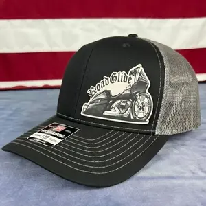 Road Glide Style Patch Hat – Adjustable Snapback, Richardson 112 Trucker Cap, Unisex
