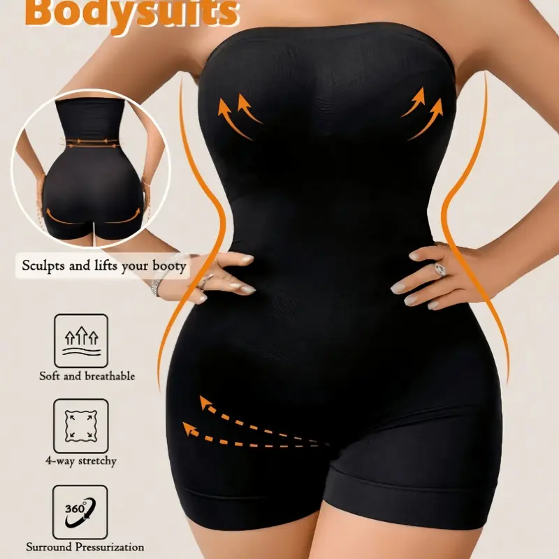 Women's Seamless Shapewear Bodysuit, Figure Shaping Seamless, Tummy Control, Butt Lifting, Sculpting Suit with Bust Support and Base Layer Function, Ultra Stretch Fabric, Comfortable Fit for Multiple Occasions