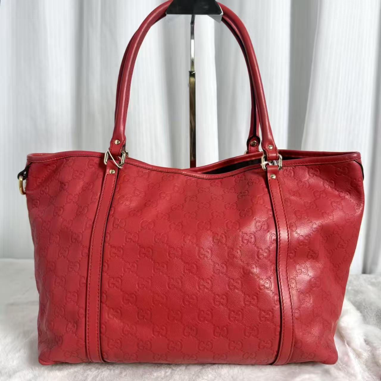 Pre-owned GUCCI GG Embossed Leather Tote Bag|20730218