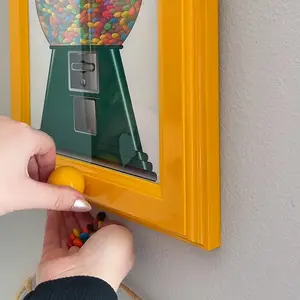 Wall-Mounted Square Photo Frame with Candy Dispenser, Perfect for Displaying Photos & Snacks, Ideal for Kitchen & Home Use