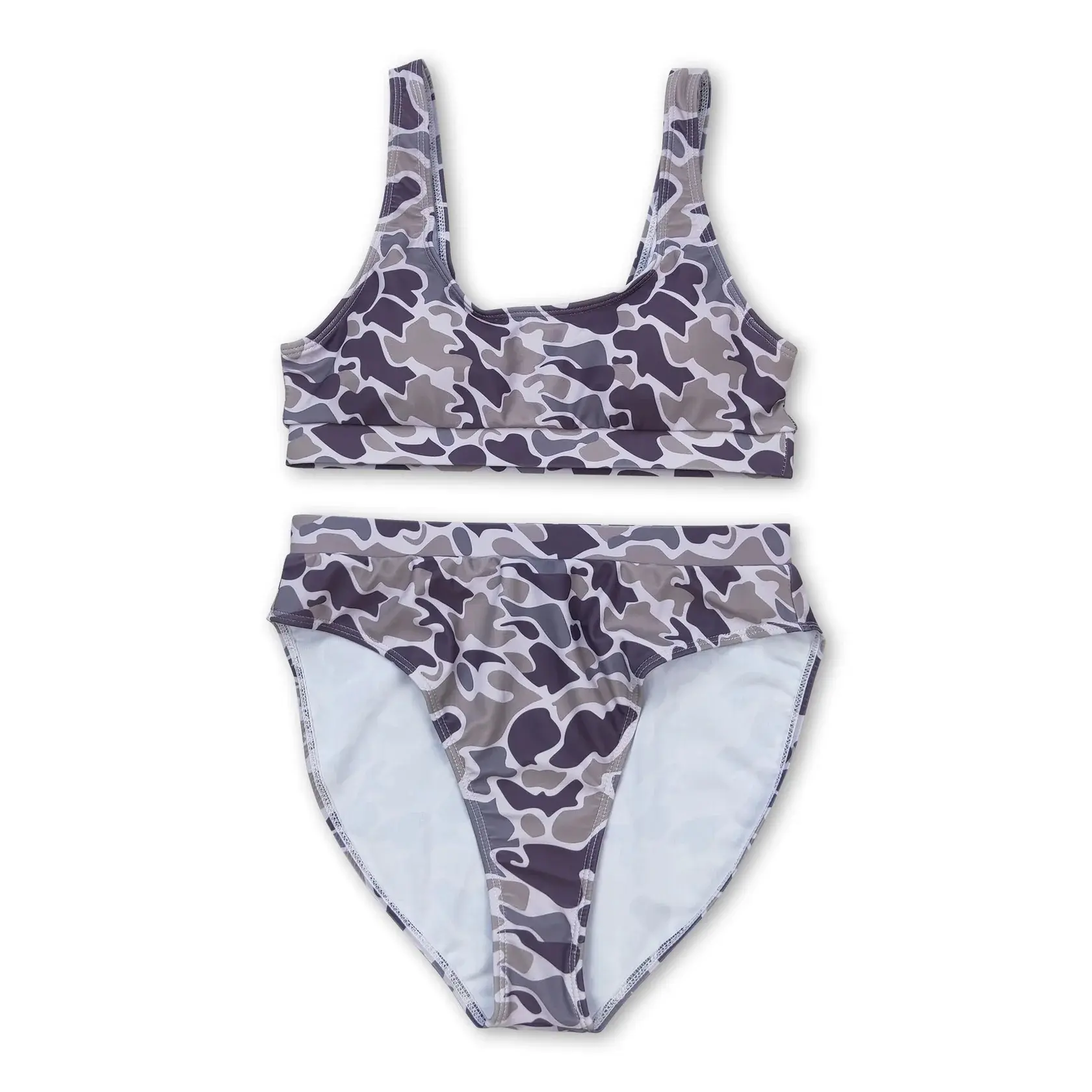 Women's Camouflage Print Rash Guard Swimsuit, Adult Bathing Suit for Sports & Outdoor Activities, Swimwear