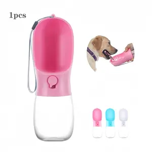 Leak-Proof Portable Pet Water Bottle, Drinking Water Bowl, Food Grade Plastic, 10oz, //, Ideal for Outdoor Walks, Hikes, Travel