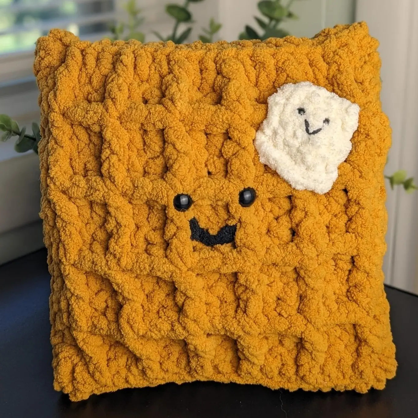 Crochet Waffle Plush - Handmade Stuffed Animal - Waffle Amigurumi