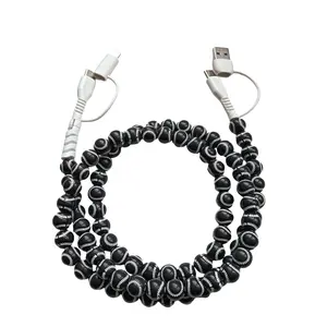 4 in 1 Baseball Beaded Charging Cable Fast Charger for Phone,Compatible with all devices USB-C and Lightning interfaces, 3.3 feet in length, ideal for fast charging, available in multiple styles, Holiday gifts, New year gifts, Multifunctional Charger