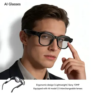 AIMB-G1 Smart Glasses: AI Image Recognition, Simultaneous Translation, HD Anti-Shake Video Recording & Photography (Model M01)