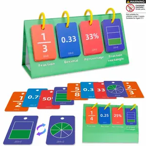 Interactive Math Flip Chart Set, Fraction, Decimal & Percent, Ideal for Kids Age 3+, Enhances Numeracy Skills, Learning Materials, Math Learning Tools