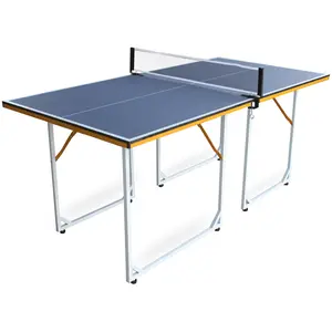 Professional 6ft Mid-Size Table Tennis Table, Foldable & Portable Ping Pong Table Set, Portable Ping Pong Table Game Set for for Indoor & Outdoor Games with Net, 2 Table Tennis Paddles and 3 Balls