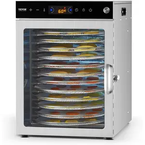 VEVOR Food Dehydrator Machine, 8 Stainless Steel Trays, 400W Electric Food Dryer with Adjustable Temperature 24-Hour Timer, Food Dehydrator for Jerky, Meat, Fruit, Vegetables, Herbs, Dog TreatsVEVOR Super Brand Day
