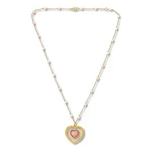 Rarities 1/6cttw Diamond-Accented Gemstone Heart Necklace