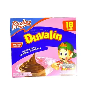 Duvalin Fresa / Chocolate - Strawberry & Hazelnut 18 Count - Made in Mexico - Creamy and Fruity Flavor - Ideal for Snacking - Vanilla