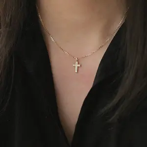 Viral Dainty Cross Necklace!TikTok Made Me Buy It - S925 Sterling Silver 14K Gold Plated Minimalist Jewelry