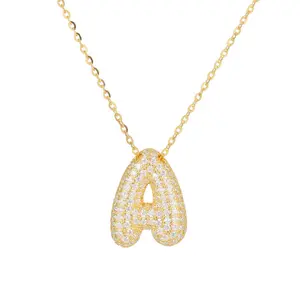 Bubble Letter Initial Pendant - Unique Design with Clear Bubble Shape and Elegant Lettering