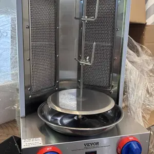 VEVOR Shawarma Grill Machine, 13 lbs Capacity, Chicken Shawarma Cooker Machine with 2 Burners, Gas Vertical Broiler Gyro Rotisserie Oven Doner Kebab Machine, for Home Restaurant Kitchen Parties