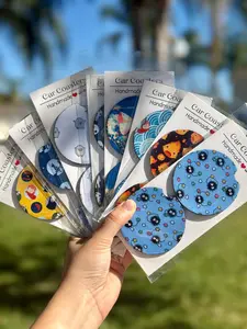 Studio Ghibli Car Coasters – Cute Anime Soapstone Cup Holder Inserts, Absorbent Soapstone for Cup Holders