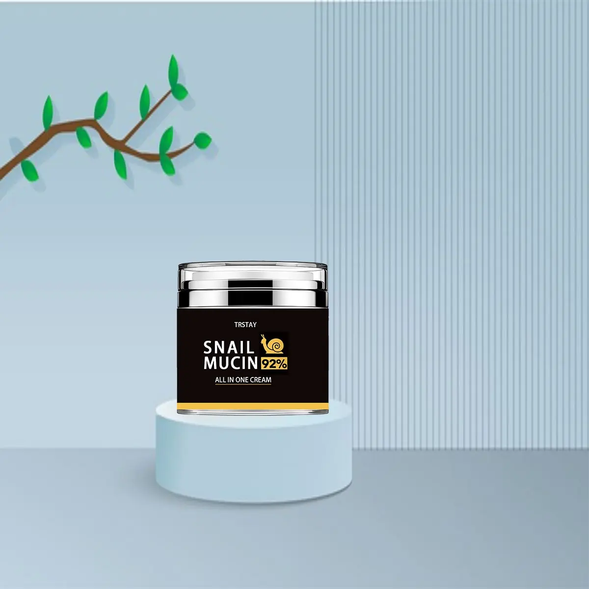 Trstay All-In-One Snail Cream, 92% Snail Secretion Filtrate, 1000ppm Hyaluronic Acid, Intensive Moisturizing, Skin Repair, Facial Care