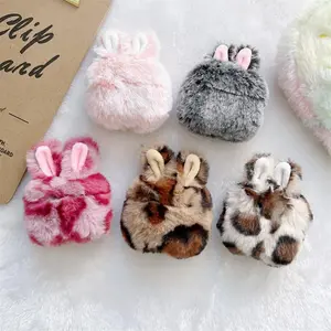 Funda Airpods 4 Pro2 Pro 3 2 Cute Rabbit Bunny Ear Case Soft Fluffy Pompom 360 Protective Anti-Drop Earphone Bag