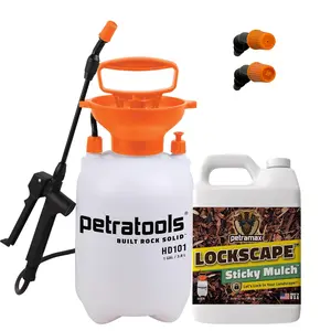 64 oz Sticky Mulch Glue for Landscaping Bundle with HD101, 1 Gallon Pump Garden Sprayer for Easy Hold Landscape