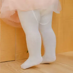 6pcs Girls' Solid Color Pantyhose Leggings - Stretchy Polyester & Spandex Blend, Perfect All Seasons, Bottoming, Daily Wear