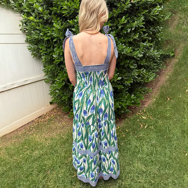 Women's Summer Boho Floral Dress Spaghetti Strap Tiered Sundress Casual  Flowy Sleeveless Maxi Beach Dress with Pockets - TikTok Shop