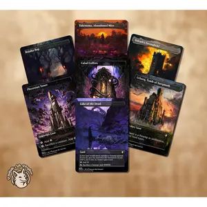 7+ Black Lands | Proxy Cards — Cabal Coffers, Phyrexian Tower, Urborg, Takenuma, Volrath's Stronghold, Bojuka Bog, Lake of the Dead
