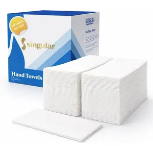 Disposable Napkins -  Guest Towel Napkins, Soft Linen-Feel Guest Towels for Bathroom, Disposable Hand Towels for Kitchen & Entertaining, White 12 x 17 (200 Count-Quilted)