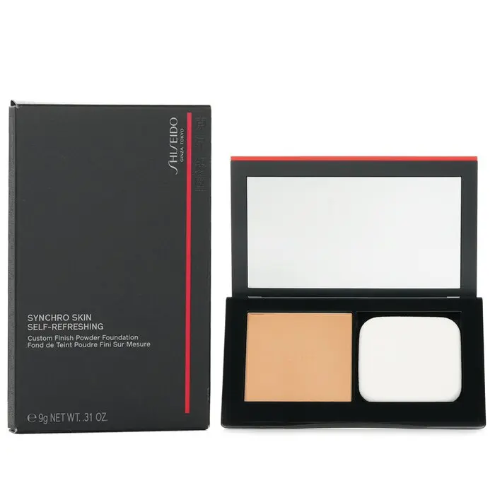 SHISEIDO Synchro Skin Self Refreshing Custom Finish Powder Foundation, Makeup Topical Cosmetic Compact Powder Base Concealer & Foundation - #350 Maple