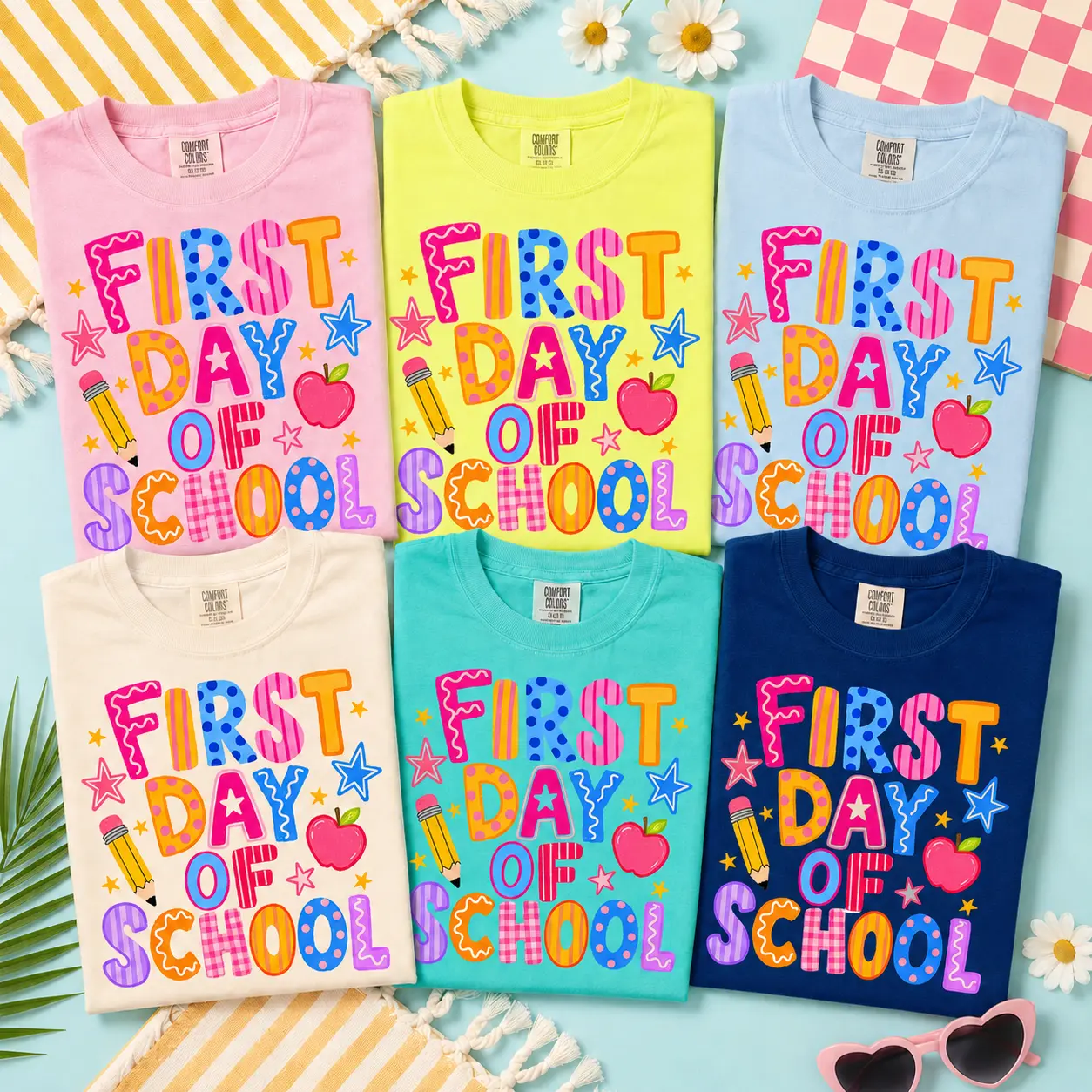 Comfort Colors First Day Of School Shirt, Preppy Back To School Tee, Teacher Student Shirt, First Day School Outfit, Hello School Shirt
