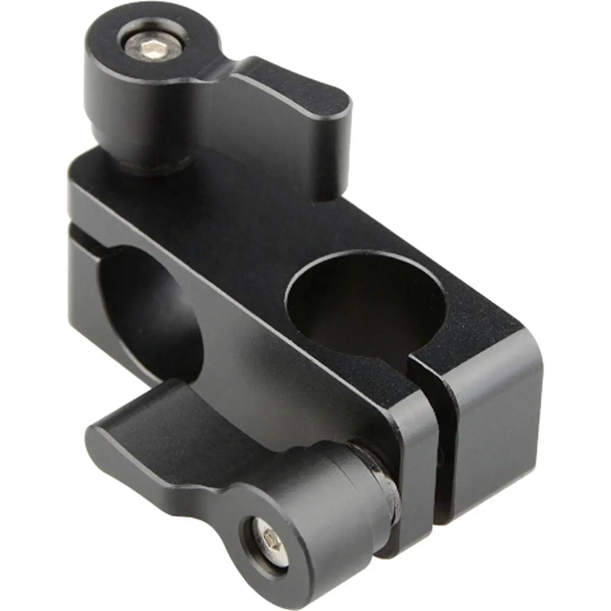 CAMVATE Perpendicular 90-Degree Right-Angle Aluminum CNC Machined Rod Clamp for 15mm Rod Rig System, DSLR Cameras, Shoulder Mount with Black Knob