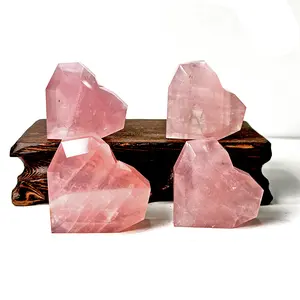 2 counts High Quality Natural crystal healing rose quartz rose quartz heart