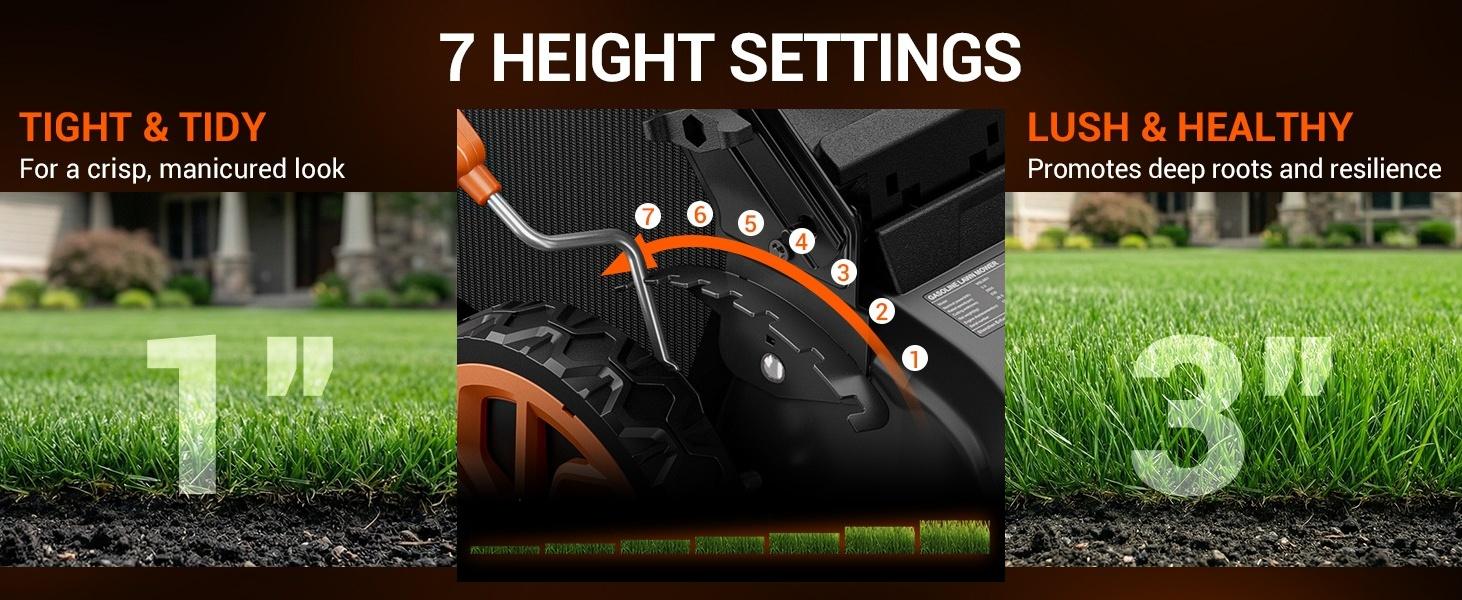 Efurden 21" Self-Propelled Gas Lawn Mower, 170cc 4-Stroke Engine, 7-Position Cutting Height, 3-in-1 Versatile Mulching Bagging Discharging, 1.9 Bushels Large Grass Collector Efurden 21" Self-Propelled Gas Lawn Mower, 170cc 4-Stroke Engine, 7-Position Cutting Height, 3-in-1 Versatile Mulching Bagging Discharging, 1.9 Bushels Large Grass Collector