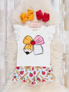 Little Learner Bow Applique Ruffle Outfit