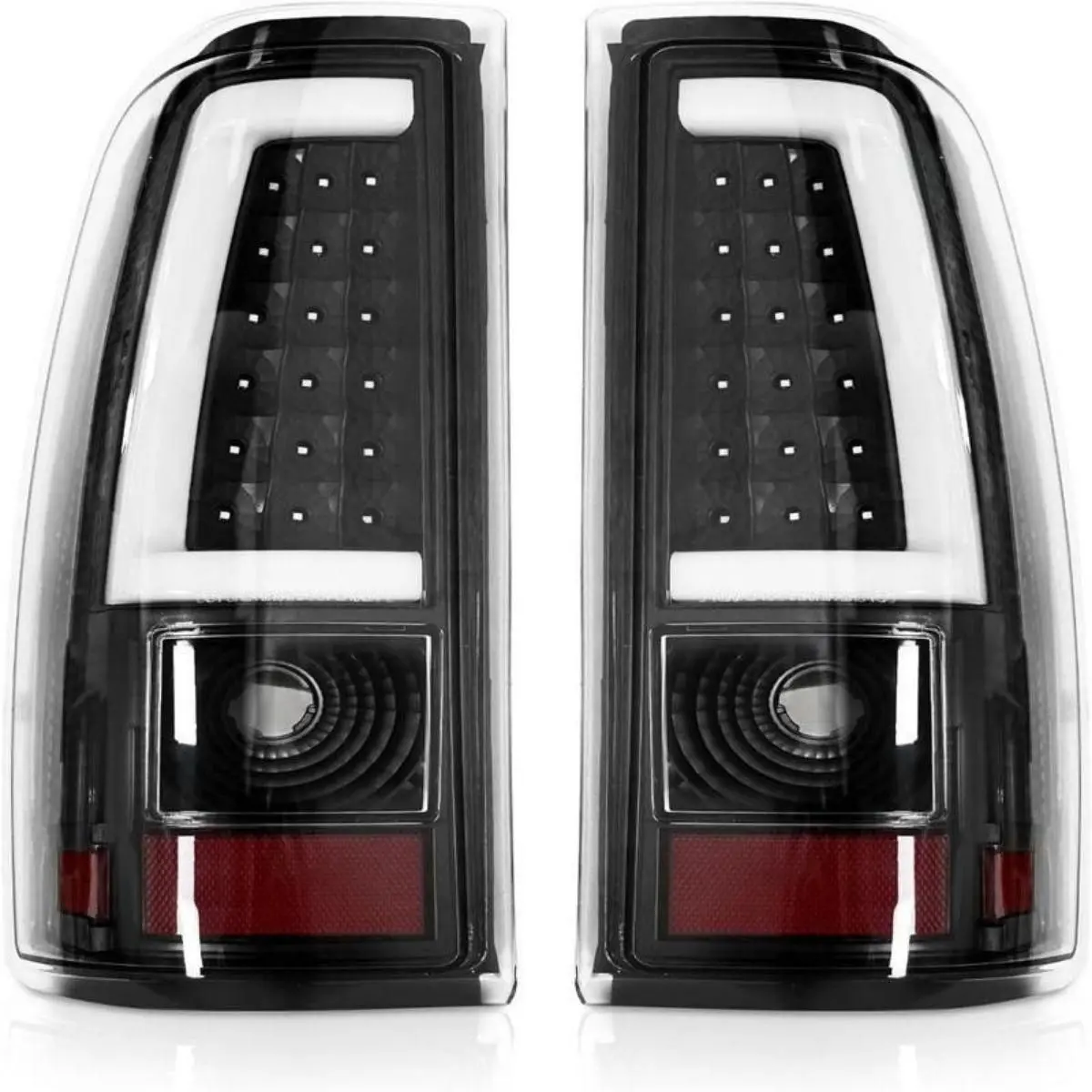 Silverado Tail Lights Compatible With 2003-2006 Chevy 1500/1500HD 2500/2500HD 3500 Driver and Passenger Side OE Style Rear Brake Lamps, Bulb Harness Included (OEM Style)