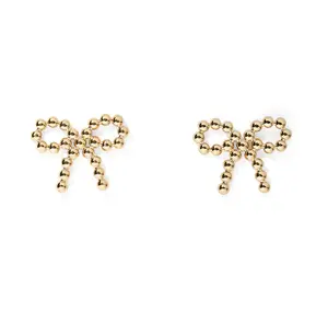 INDIE EARRING - Gold Chain Design with Round Beads, Simple and Elegant Style