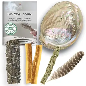 Beginner Lavender Sage Smudge Kit with Guide