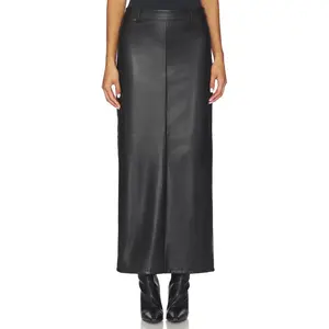 ALL THE WAYS Kayla Faux Leather Skirt in Black