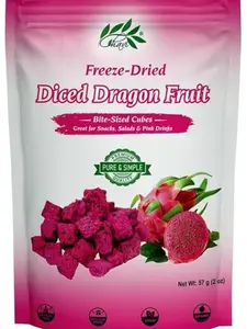 CHAVI Freeze-Dried Diced Dragon Fruit Snack - 2 Oz - Healthy 1 Ingredient Superfood - No Added Sugars or Preservatives - Non-GMO, Vegan, Gluten-Free…