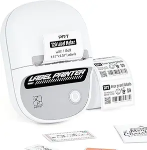Mini Portable Thermal Sticker Printer Bluetooth Inkless Label Maker White