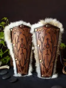 Viking Style Wrist Guard European Medieval Knight Cosplay Stage Costume Prop, Historical Warrior Accessory, Unique Design
