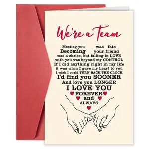1 Count Romantic Valentine's Day Card for Husband and Wife, Perfect Valentine's Day Gift for Him or Her, Boyfriend or Girlfriend, Custom Message Card
