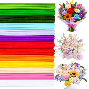 1200/572 Pcs Chenille Pipe Cleaners for Crafts – 24/13 Assorted Colors Fuzzy Soft Plush Stems, DIY Forever Flowers Bouquet Kit, Kids Classroom Sensory Art Project, Handmade Wedding Home Decor, Bulk Art Supplies summerwins