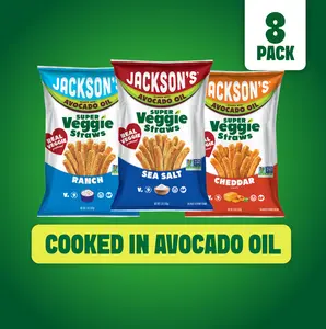 Variety Pack Super Veggie Straws in Avocado Oil 5oz (Pack of 8) - Gluten Free, No Seed Oils, Vegan, Top 9 Allergen Free Snack
