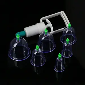 6 Cups Traditional Personal Care Chinese Medical Vacuum Body Cupping Set Massage Magnets Therapy Acupressure Healthy Suction Set Kit Equipment