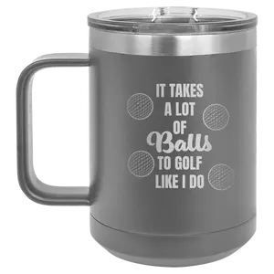 Personalized Lots of Balls 15 oz Mug - Dark Gray